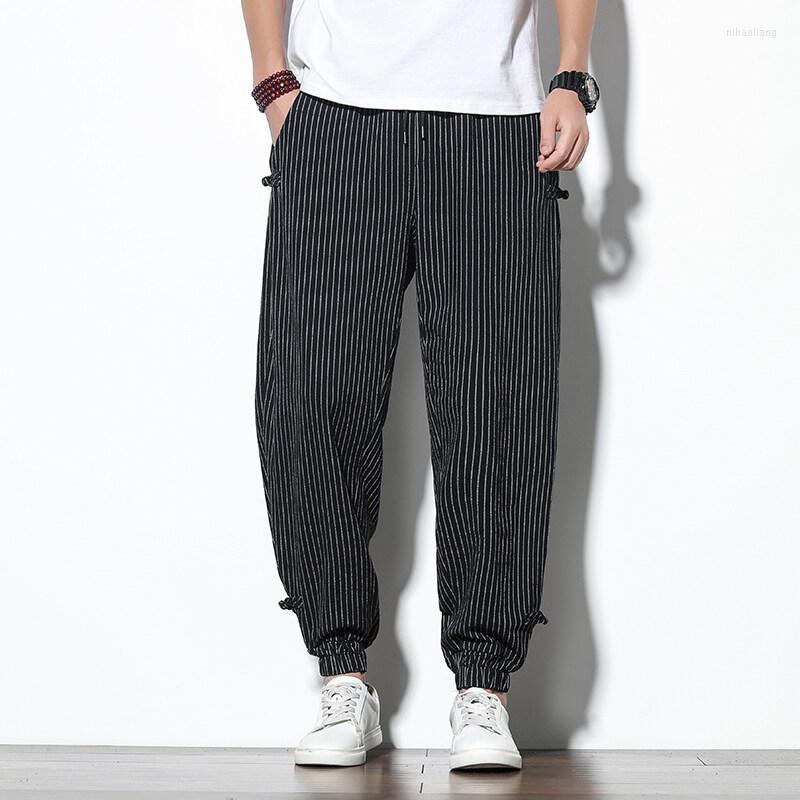 Men's Pants Spring Summer Linen Loose Striped Harem Male Breathable Cotton Pencil Buckle Casual Bloomers Fashion Trousers, Black harem pants
Men's Pants Spring Summer Linen Loose Striped Harem Male Breathable Cotton Pencil Buckle Casual Bloomers Fashion Trousers, Black harem pants