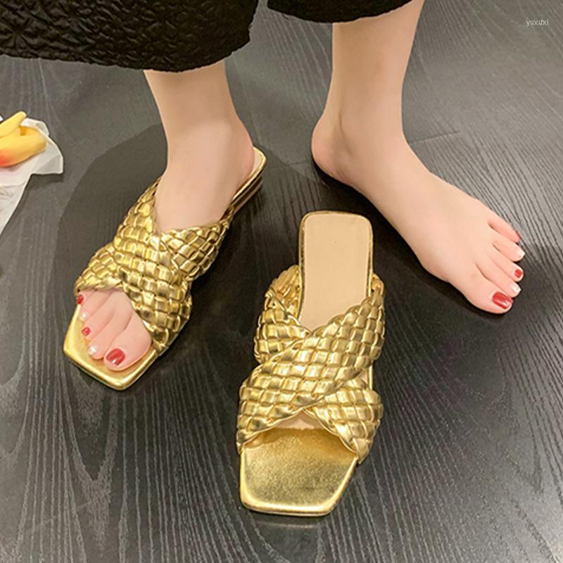 Slippers Open Toe Flats Platform Shoes Women 2023 Summer Casual Weave Flip-flops Trend Sandals Fad Slides Dress Ladies, Gold
Slippers Open Toe Flats Platform Shoes Women 2023 Summer Casual Weave Flip-flops Trend Sandals Fad Slides Dress Ladies, Gold