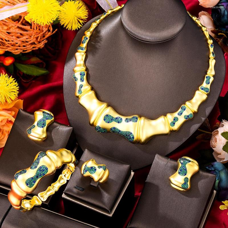 Necklace Earrings Set Kellybola Luxury Bamboo Joint Bangle Ring 4PCS African For Women Wedding Bridal Jewelry, Picture shown
Necklace Earrings Set Kellybola Luxury Bamboo Joint Bangle Ring 4PCS African For Women Wedding Bridal Jewelry, Picture shown
