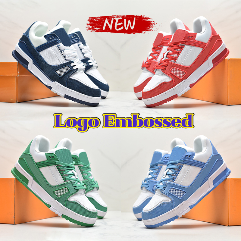 Designer Luxurys casual Shoes Mens Womens Luxury Sneakers Embossed Trainer Calfskin Leather Shoe Overlays Platform Low Sneaker Yellow Sky Blue Black Denim, 6 blue denim
Designer Luxurys casual Shoes Mens Womens Luxury Sneakers Embossed Trainer Calfskin Leather Shoe Overlays Platform Low Sneaker Yellow Sky Blue Black Denim, 6 blue denim