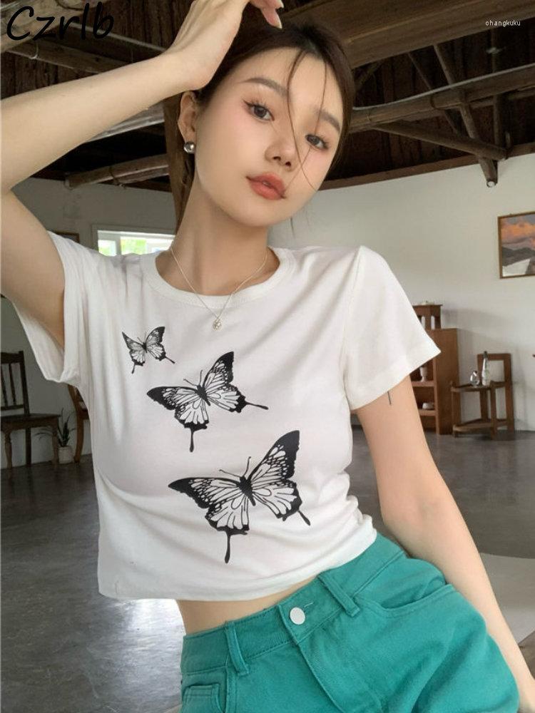 Women' T Shirts T-shirts Women Y2k Summer Chic Butterfly-print Crop Tops Short-sleeve Slim Young Hip Hop Sexy Street Teens Clothes, White
Women' T Shirts T-shirts Women Y2k Summer Chic Butterfly-print Crop Tops Short-sleeve Slim Young Hip Hop Sexy Street Teens Clothes, White