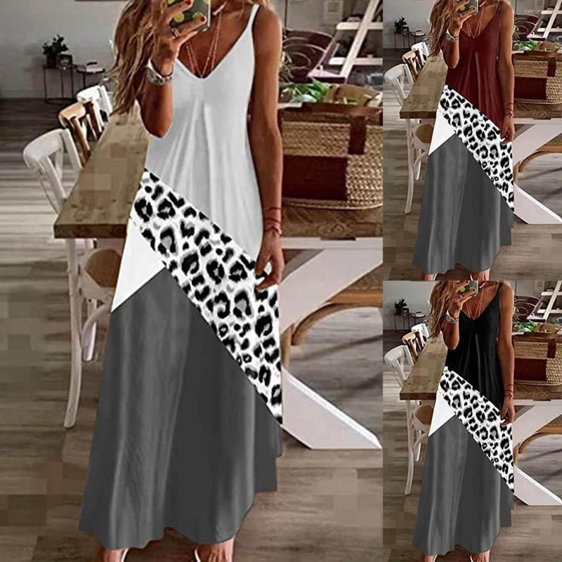 Casual Dresses Women Summer Sexy Sleeveless V Neck Long Geometric Leopard Stitching Print Dress Top Selling, Black
Casual Dresses Women Summer Sexy Sleeveless V Neck Long Geometric Leopard Stitching Print Dress Top Selling, Black