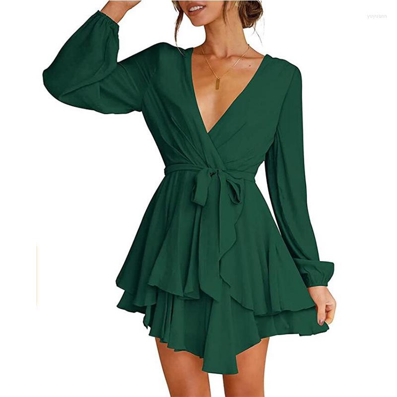 Casual Dresses Beach Women' Summer Short Dress Mini Sexy V-Neck Ruffles Tie-Up Long-Sleeved Solid Color A-Line, Black
Casual Dresses Beach Women' Summer Short Dress Mini Sexy V-Neck Ruffles Tie-Up Long-Sleeved Solid Color A-Line, Black