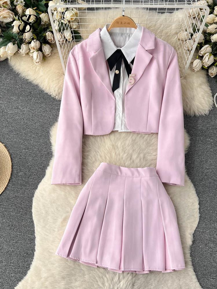 Pants SINGREINY Office Lady Blazer Suits Sweet Two Piece Sets Women Long Sleeve Bow Short Blazer+Pleated Skirt Casual 2 Piece Outfits, White
Pants SINGREINY Office Lady Blazer Suits Sweet Two Piece Sets Women Long Sleeve Bow Short Blazer+Pleated Skirt Casual 2 Piece Outfits, White