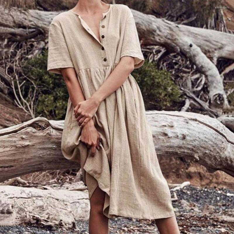 Casual Dresses Button V-neck Women Dress Short Sleeve Buttons Half Placket Pullover Pleated Flowy Hem Solid Midi, Black
Casual Dresses Button V-neck Women Dress Short Sleeve Buttons Half Placket Pullover Pleated Flowy Hem Solid Midi, Black