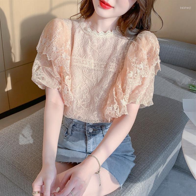 Women's Blouses Elegant Summer Lace Spliced For Women Spring Puff Short Sleeve O-neck Ruffles Femme Shirts Tops Chic Sweet Casual Blusas, Beige
Women's Blouses Elegant Summer Lace Spliced For Women Spring Puff Short Sleeve O-neck Ruffles Femme Shirts Tops Chic Sweet Casual Blusas, Beige