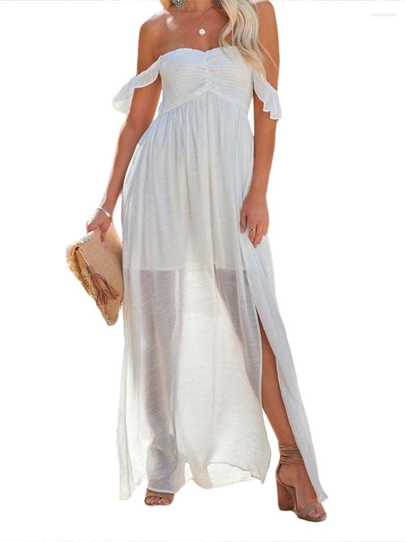 Women' Swimwear Women Summer Boho Strapless Off Shoulder Split Long A Line Dress Beach Party, White
Women' Swimwear Women Summer Boho Strapless Off Shoulder Split Long A Line Dress Beach Party, White