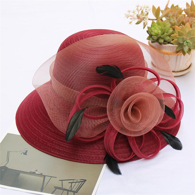 Wide Brim Hats Big Flower Summer Sun Hat For Women Luxury Feather Blue Pink Bucket Ladies Beach Female Solid Cap, Ff15-6
Wide Brim Hats Big Flower Summer Sun Hat For Women Luxury Feather Blue Pink Bucket Ladies Beach Female Solid Cap, Ff15-6