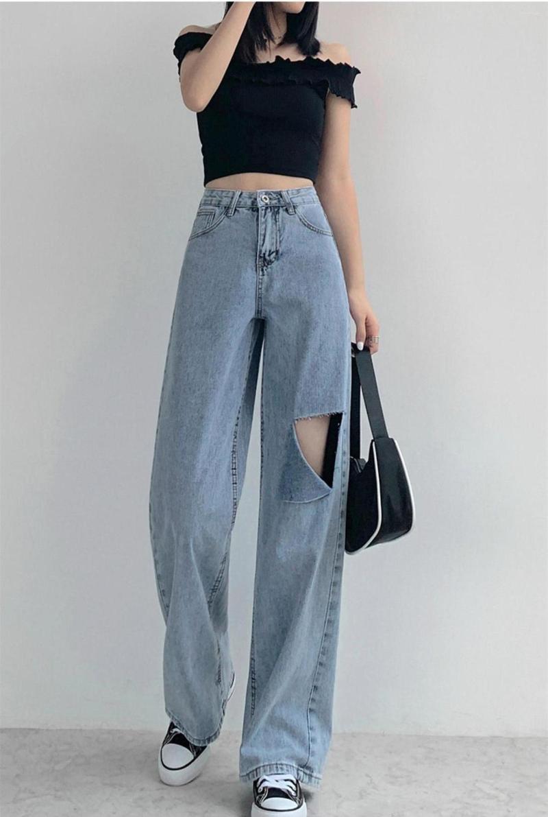 Women's Jeans Ripped Women High Waist Harajuku Straight Light Blue Wide Leg Denim Pants Long Droop Spring Femme Fashion Joggers Trousers
Women's Jeans Ripped Women High Waist Harajuku Straight Light Blue Wide Leg Denim Pants Long Droop Spring Femme Fashion Joggers Trousers