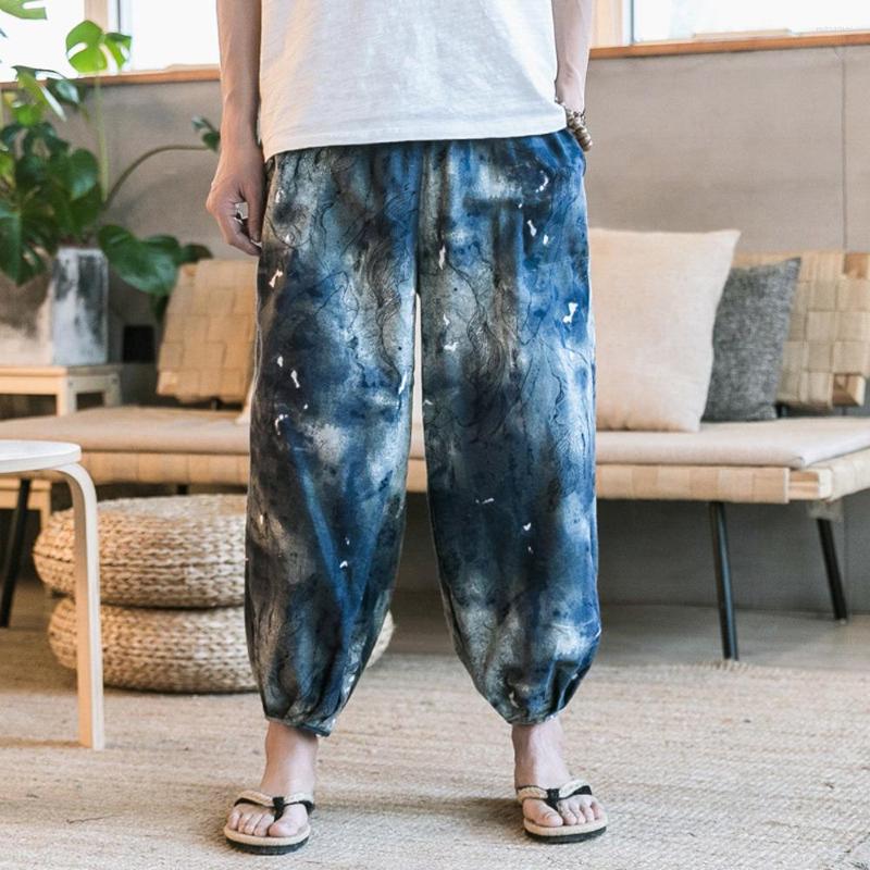 Men's Pants Men's Summer Cotton Linen Printed Loose Fitting Wide-leg Bloomers Trousers
Men's Pants Men's Summer Cotton Linen Printed Loose Fitting Wide-leg Bloomers Trousers