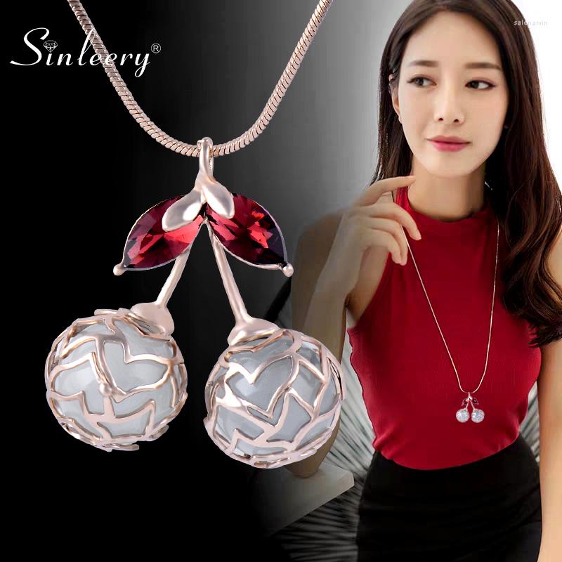 Chains SINLEERY Cherry Opal Pendant Necklace For Women Yellow Gold Silver Color Jewelry Red Blue Zirconia Long Chain MY050 SSB
Chains SINLEERY Cherry Opal Pendant Necklace For Women Yellow Gold Silver Color Jewelry Red Blue Zirconia Long Chain MY050 SSB