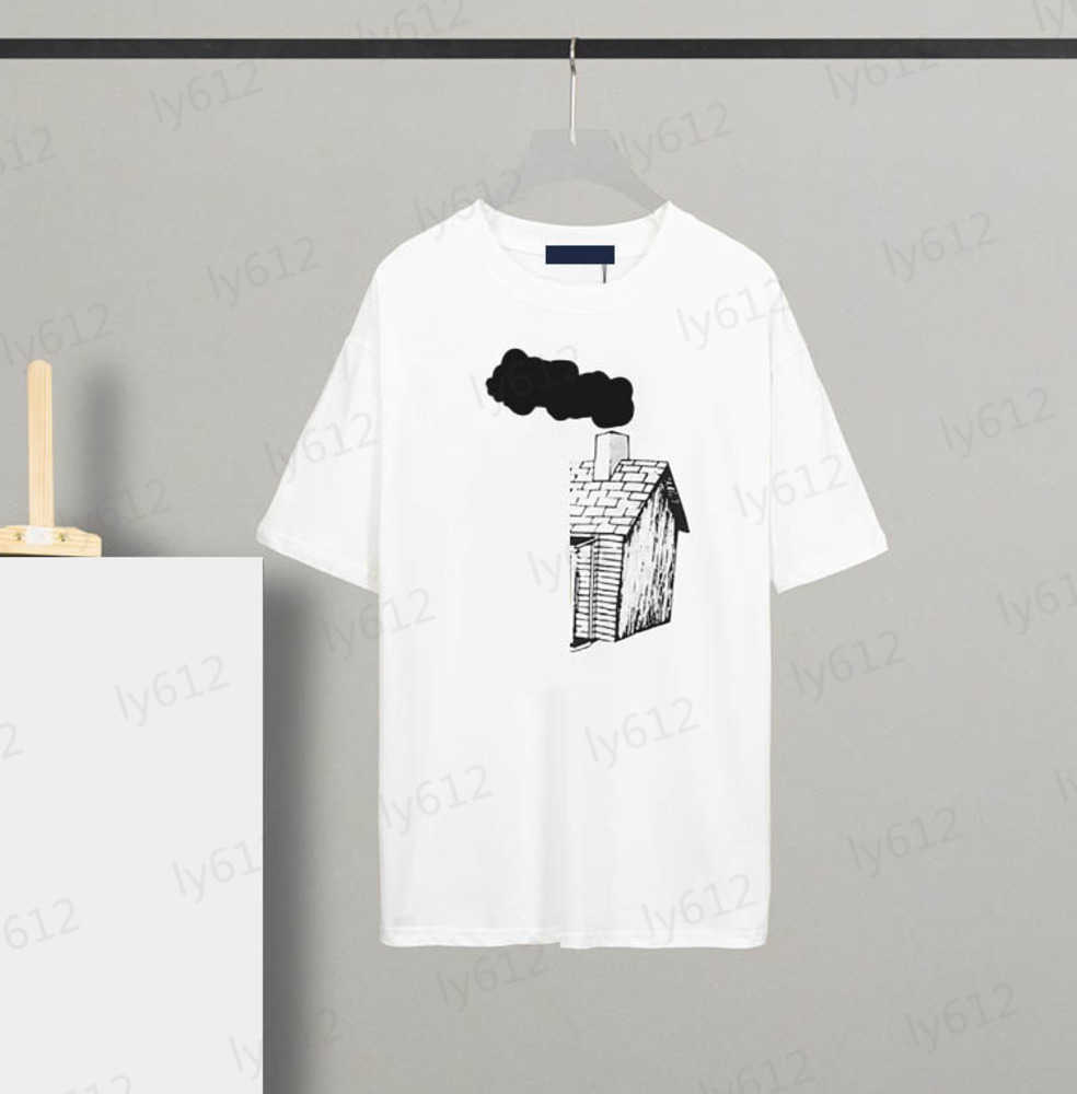 Mens Tops Designer Summer Spring White Loose Casual Luxury Versatile House Pattern Printed Round Neck Cotton Short Sleeve T-shirt Male Clothes 0206
Mens Tops Designer Summer Spring White Loose Casual Luxury Versatile House Pattern Printed Round Neck Cotton Short Sleeve T-shirt Male Clothes 0206