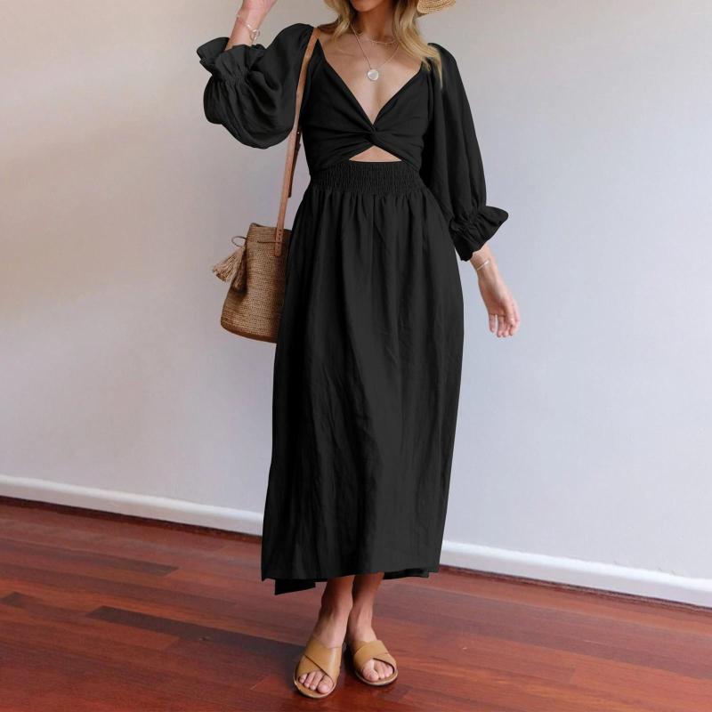 Casual Dresses Women Square Neck Ruffle Elegant Long Dress Summer Solid Lantern Sleeve Fashion Maxi Tunic Clothes Streetwear, Black
Casual Dresses Women Square Neck Ruffle Elegant Long Dress Summer Solid Lantern Sleeve Fashion Maxi Tunic Clothes Streetwear, Black