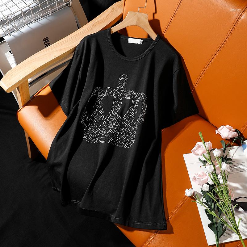 Women' T Shirts Women T-Shirt 2023 Summer Short Sleeve Crown Diamonds Pattern Loose Tops Personality Fashion Leisure Comfortable Pullovers, Black
Women' T Shirts Women T-Shirt 2023 Summer Short Sleeve Crown Diamonds Pattern Loose Tops Personality Fashion Leisure Comfortable Pullovers, Black