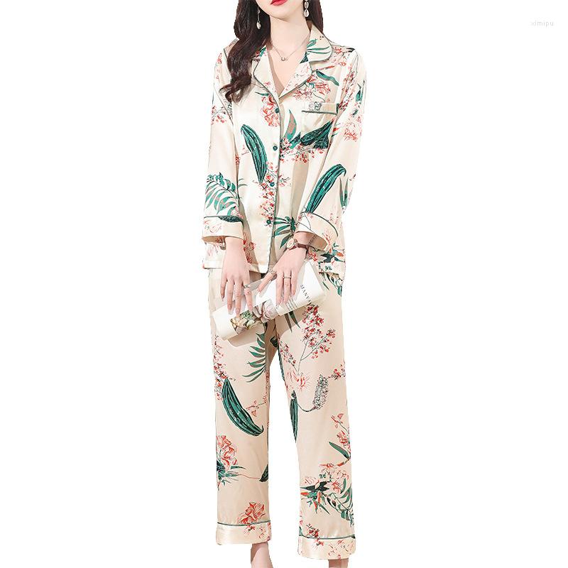 Women's Sleepwear Women's Silk Satin Long Sleeve Home Clothes Mulberry Autumn And Winter Thin Elastic Waist Suit Pajama Set Women, Picture color
Women's Sleepwear Women's Silk Satin Long Sleeve Home Clothes Mulberry Autumn And Winter Thin Elastic Waist Suit Pajama Set Women, Picture color