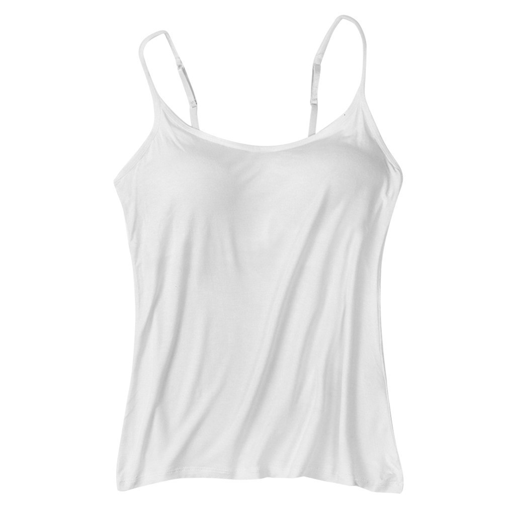 Camisoles Tanks Women's Camisole Tops with Built In Bra Neck Vest Padded Slim Fit Tank Sexy Shirts Feminino Casual 230508