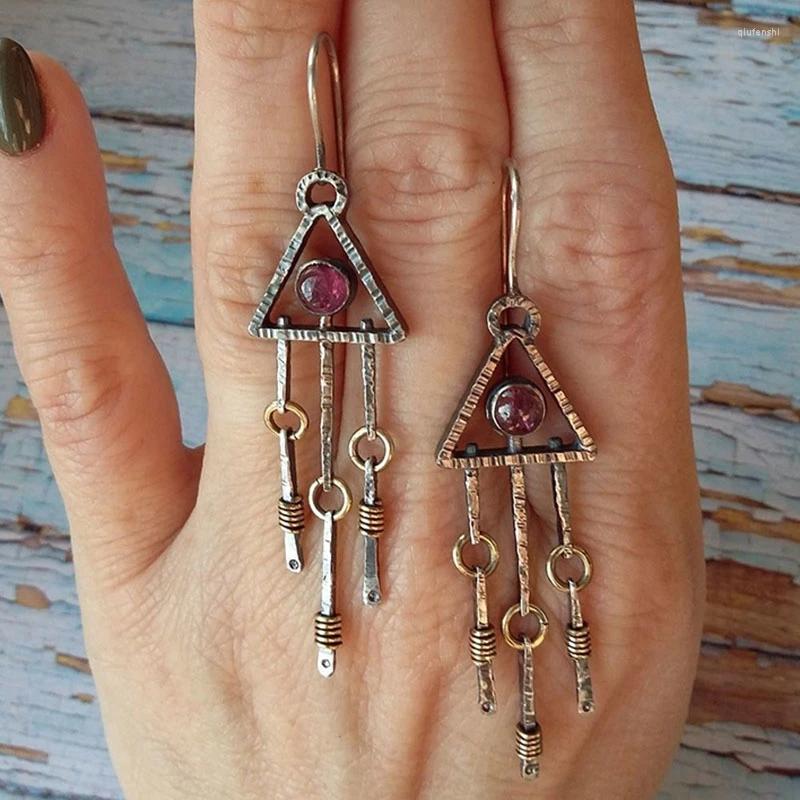Dangle Earrings Triangle Metal For Women Vintage Ethnic Hollow Inlaid Red Stone Statement Hanging Jewelry
Dangle Earrings Triangle Metal For Women Vintage Ethnic Hollow Inlaid Red Stone Statement Hanging Jewelry