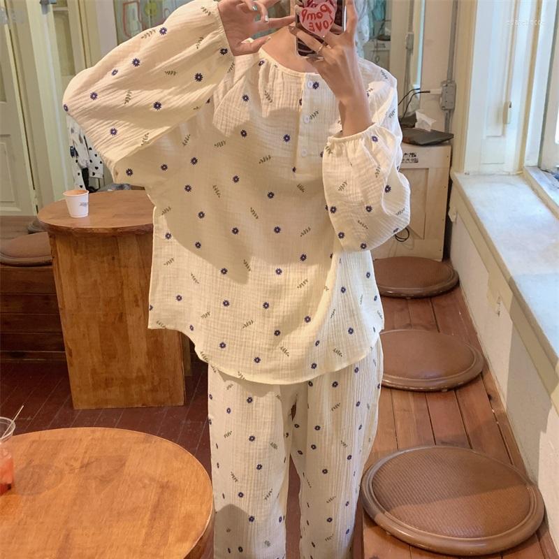 Women's Sleepwear Spring Autumn Cotton Pajama Set Print Long Sleeve Pants Pijamas Home Clothes Soft Korean O-Neck S131, Picture color
Women's Sleepwear Spring Autumn Cotton Pajama Set Print Long Sleeve Pants Pijamas Home Clothes Soft Korean O-Neck S131, Picture color