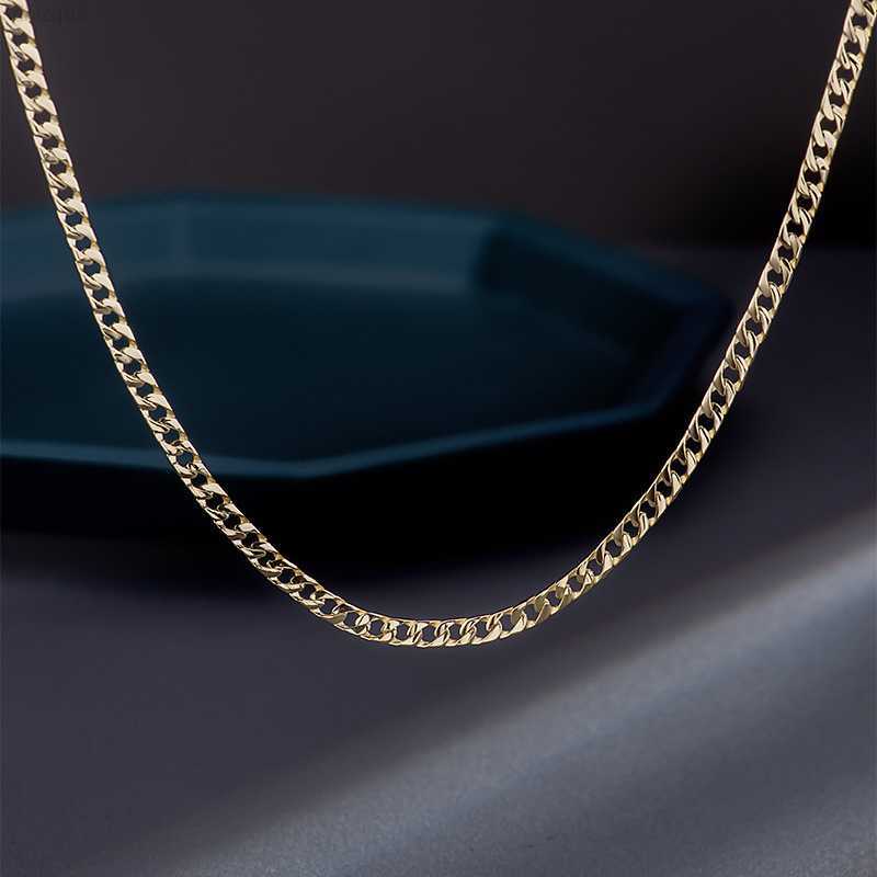 14k Real Gold Necklace Female Plain Gold Thick Side Chain Tank Chain Cuban Chain Men's Gold Jewelry 0212
14k Real Gold Necklace Female Plain Gold Thick Side Chain Tank Chain Cuban Chain Men's Gold Jewelry 0212