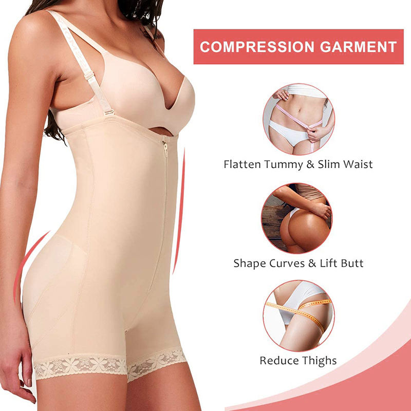Waist Tummy Shaper Shapewear for Women Tummy Control Full Body Shaper Waist Trainer Bodysuit Butt Lifter zips Compression Garment Fajas Colombianas 23