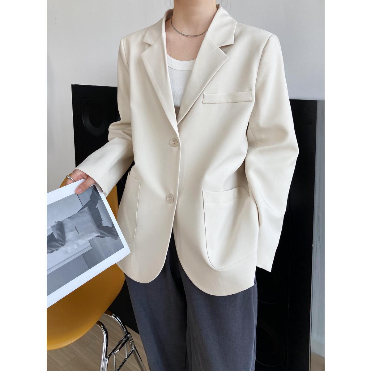 Pants 2022 Autumn Winter Women Beige Blazer Dual Pocket Long Sleeve Elegant Korean Style Slim Jacket Coat, Ivory apricot
Pants 2022 Autumn Winter Women Beige Blazer Dual Pocket Long Sleeve Elegant Korean Style Slim Jacket Coat, Ivory apricot