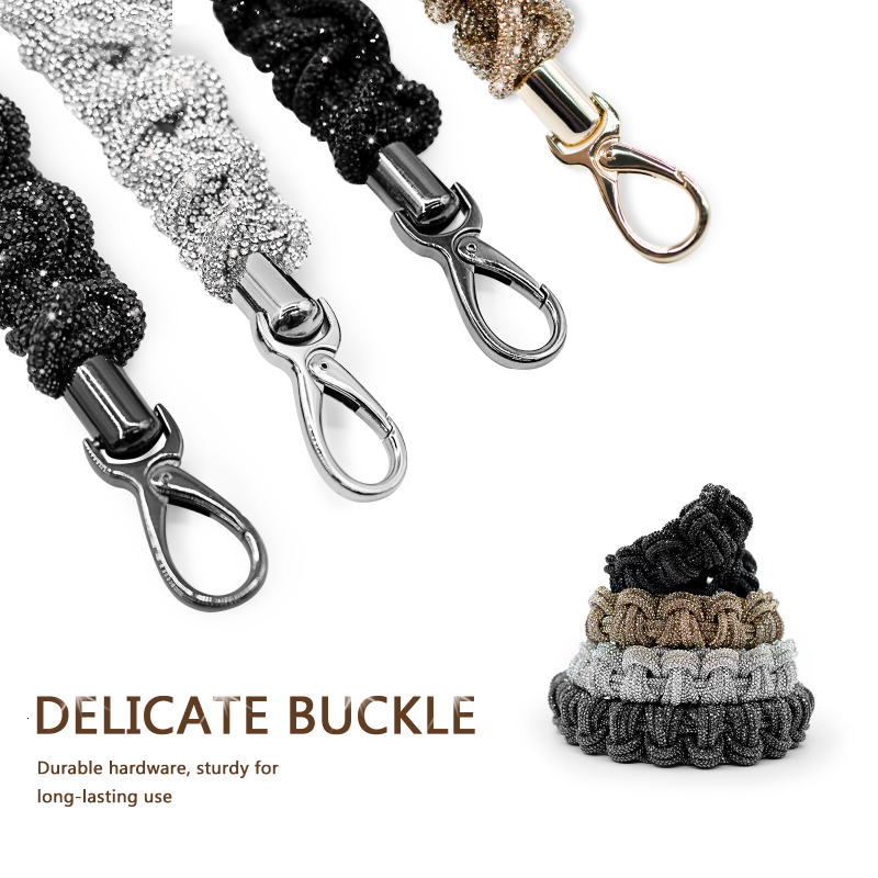 Bag Luggage Making Materials 23inch CRYSTAL STRAP Handmade Braided Woven Purse Handbag Crossbody 230508