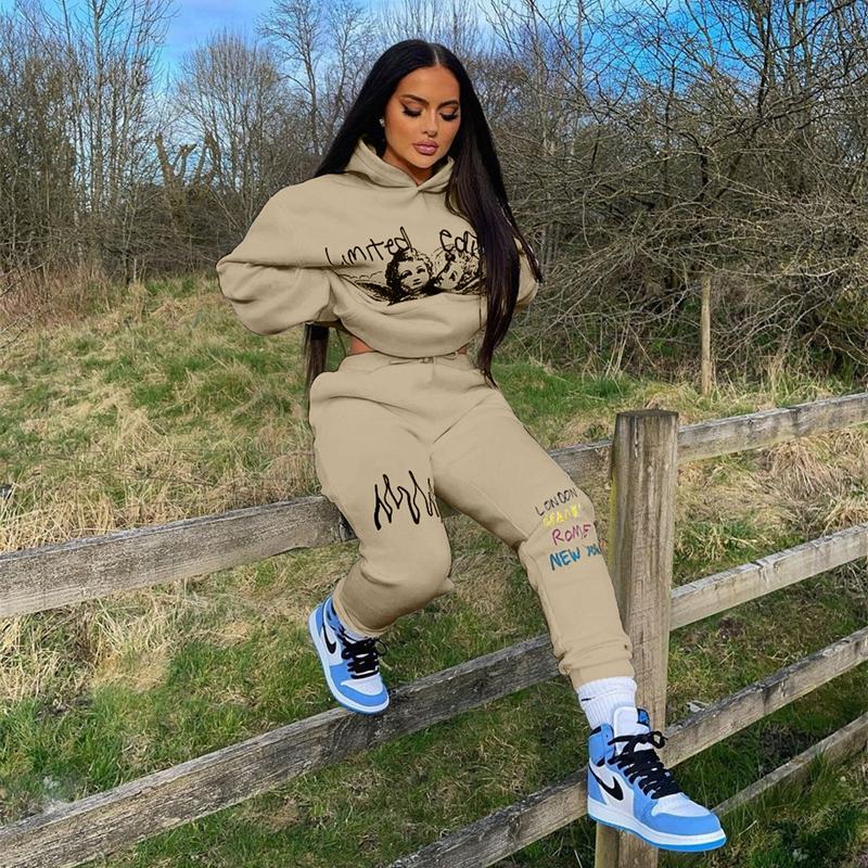 Pants Hoodies Set Woman Pants 2 Pieces Joggers Tracksuit Long Sleeve Sweatshirt Sweatpant Printed Loose Suit Fall Outfits Sportswear, Khaki
Pants Hoodies Set Woman Pants 2 Pieces Joggers Tracksuit Long Sleeve Sweatshirt Sweatpant Printed Loose Suit Fall Outfits Sportswear, Khaki