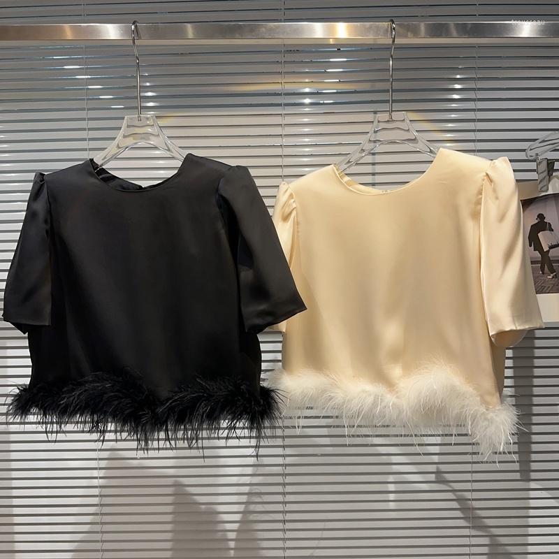 Women' T Shirts BORVEMAYS Temperament Short Sleeve T-shirt Summer 2023 O Neck Solid Color All-match Tops Trend Satin Face WZ2417, Black
Women' T Shirts BORVEMAYS Temperament Short Sleeve T-shirt Summer 2023 O Neck Solid Color All-match Tops Trend Satin Face WZ2417, Black