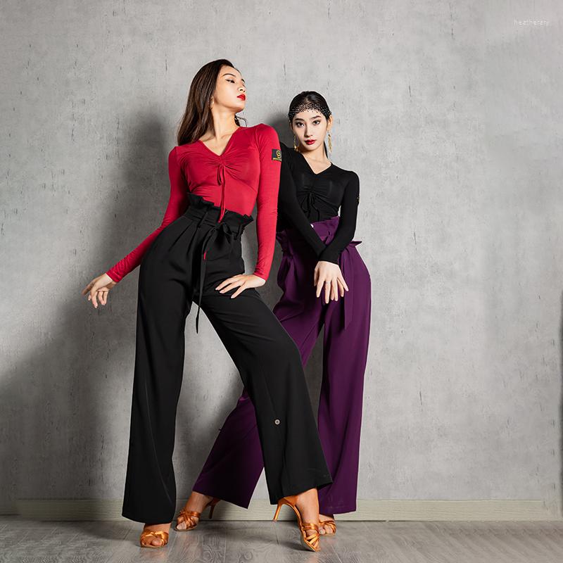 Stage Wear Latin Dance Pants Female High Waist Modern Standard Practice 2023 Ballroom Training Trousers DWY6605, Purple pants
Stage Wear Latin Dance Pants Female High Waist Modern Standard Practice 2023 Ballroom Training Trousers DWY6605, Purple pants