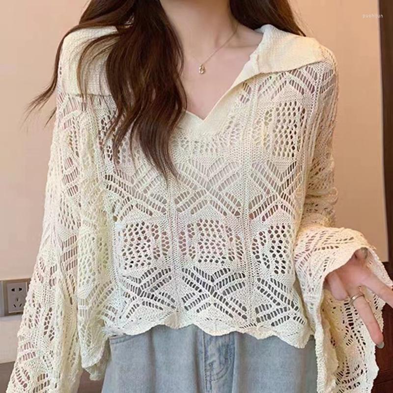 Women's T Shirts Y2K Hollow Out Crop Top Knitted Shirt For Women Turn-down Collar Long Sleeve Camisetas 2023 Summer Womens Clothing, Black
Women's T Shirts Y2K Hollow Out Crop Top Knitted Shirt For Women Turn-down Collar Long Sleeve Camisetas 2023 Summer Womens Clothing, Black