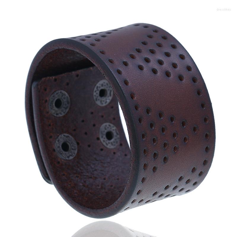 Link Bracelets Modyle Fashion Simple Punk Vintage Genuine Leather Bracelet Black Brown Cuff Bangles For Men
Link Bracelets Modyle Fashion Simple Punk Vintage Genuine Leather Bracelet Black Brown Cuff Bangles For Men