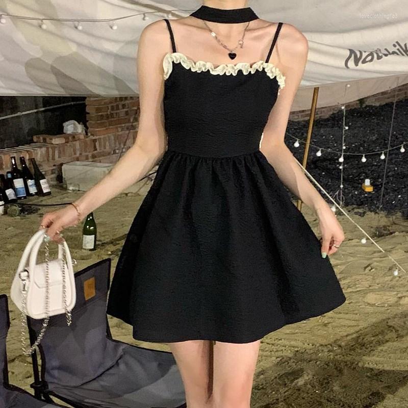 Casual Dresses Vintage Sleeveless Halterneck Mini Dress Women Sexy Backless Bow Cute Summer Black Party Sweet Girls Harajuku 2023, Condole belt dress
Casual Dresses Vintage Sleeveless Halterneck Mini Dress Women Sexy Backless Bow Cute Summer Black Party Sweet Girls Harajuku 2023, Condole belt dress