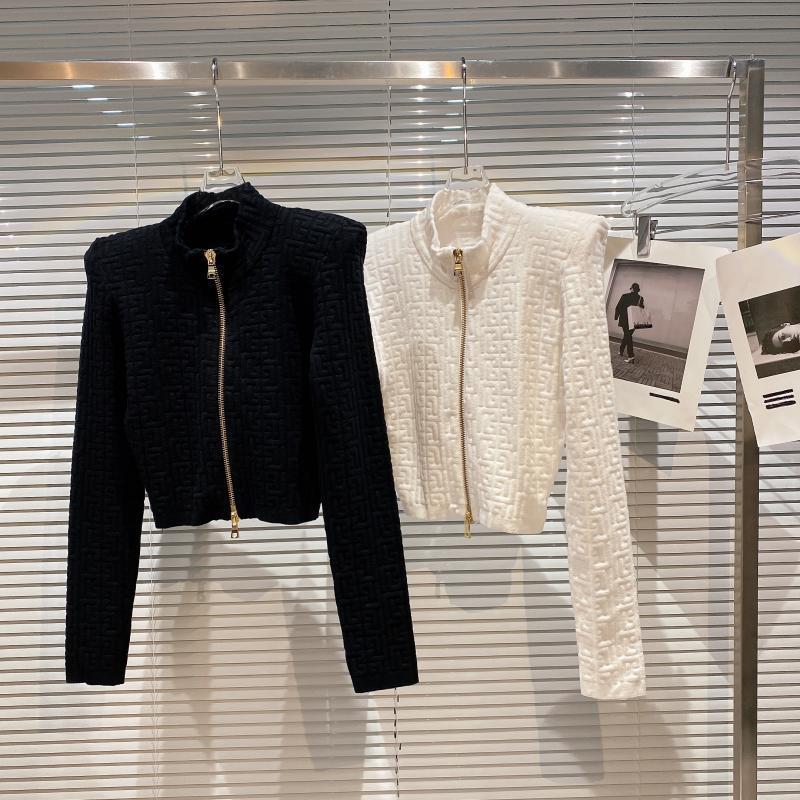 Women's Jackets HIGH STREET est Designer Jacket Women's Shoulder Pad Jacquard Zip Knitted Jacket 230508, Black white
Women's Jackets HIGH STREET est Designer Jacket Women's Shoulder Pad Jacquard Zip Knitted Jacket 230508, Black white