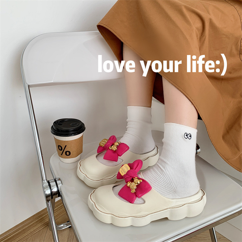 Slippers Summer Fashion Women's Slippers Soft Sole Mary Jane Thick Sole Baotou Beach Non slip Women's Slippers Large 230509