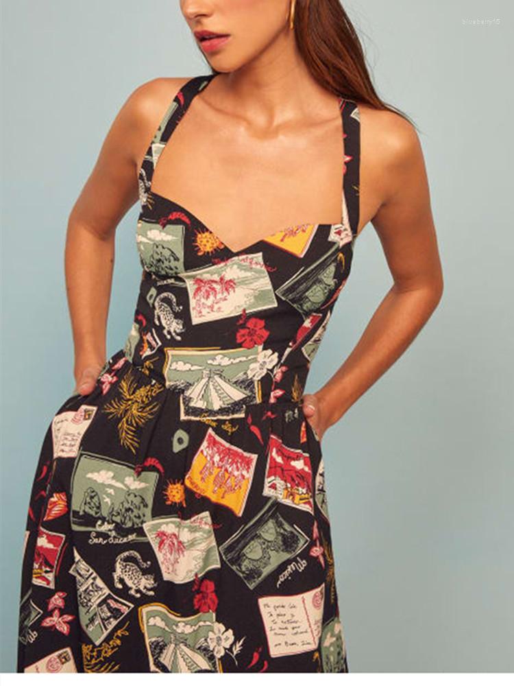 Casual Dresses Backless Women Sexy V-Neck Dress Summer Female Black Square Print High Waist Retracting Sling Long Skirt
Casual Dresses Backless Women Sexy V-Neck Dress Summer Female Black Square Print High Waist Retracting Sling Long Skirt