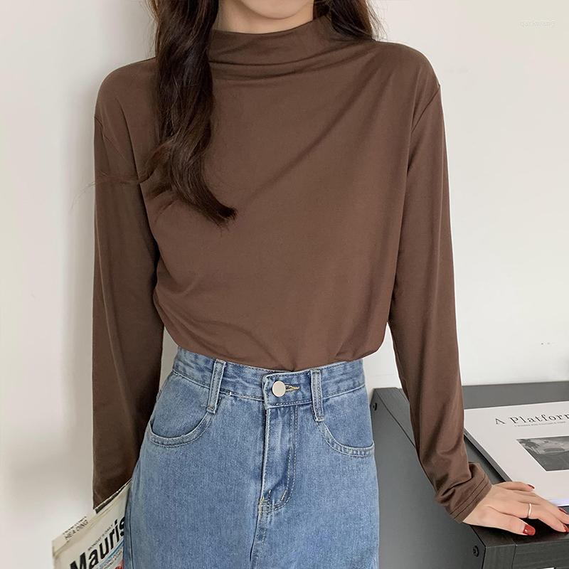 Women's T Shirts ABRINI Women Half High Collar Pullover T-Shirts Autumn 2023 Long Sleeve Slim Basic Solid Tops All-match Jumper Tees Female, Black
Women's T Shirts ABRINI Women Half High Collar Pullover T-Shirts Autumn 2023 Long Sleeve Slim Basic Solid Tops All-match Jumper Tees Female, Black