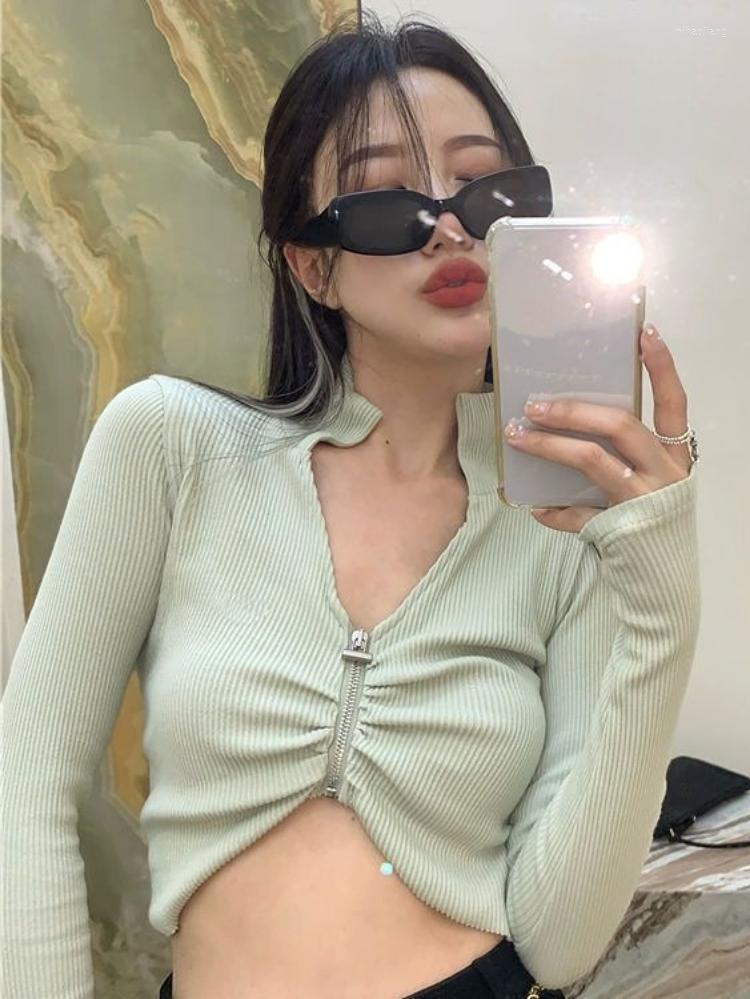 Women's Knits Y2k Aesthetic Sexy Knitted Cardigan Summer V Neck Cropped Tops High Waist All Match Zipper Harajuku Long Sleeve Women, Green
Women's Knits Y2k Aesthetic Sexy Knitted Cardigan Summer V Neck Cropped Tops High Waist All Match Zipper Harajuku Long Sleeve Women, Green