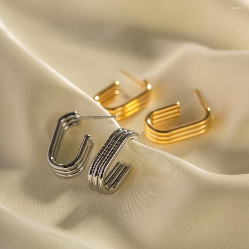 Stud Earrings 316L Stainless Steel Three-layer U-shaped Open 18k PVD Gold Plated Fashion Vintage Classic Jewelry Women 2023
Stud Earrings 316L Stainless Steel Three-layer U-shaped Open 18k PVD Gold Plated Fashion Vintage Classic Jewelry Women 2023