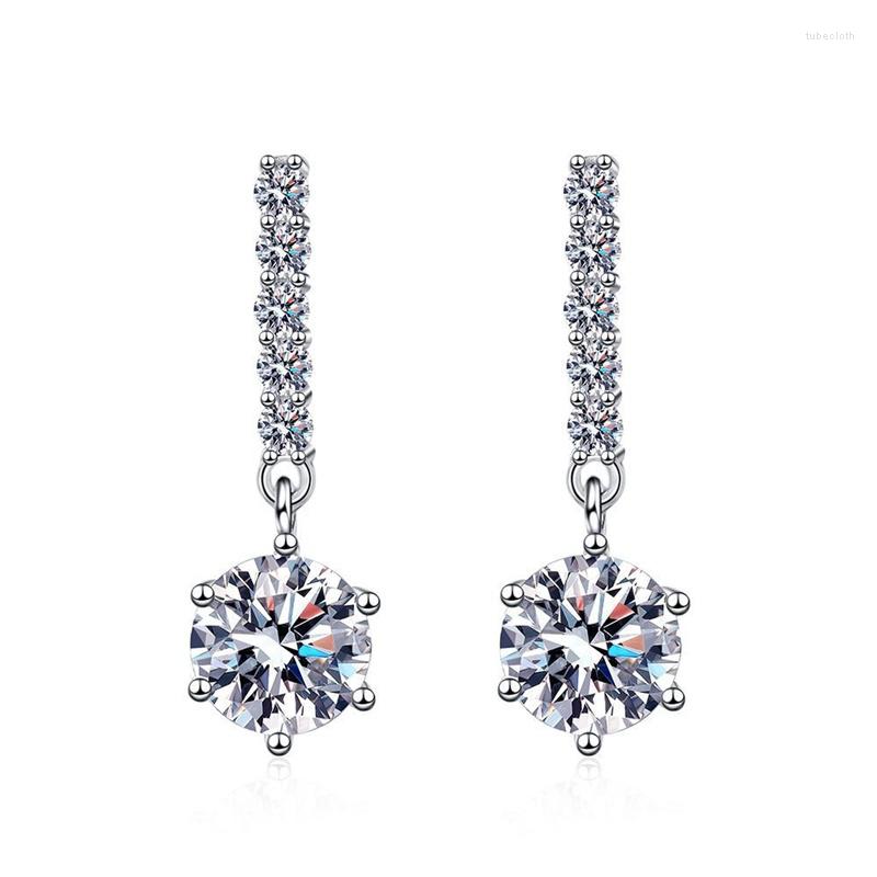 Stud Earrings ZFSILVER Trendy Fashion Classic Sterling S925 Silver 1ct Dangle Moissanite For Women Charms Accessories Wedding Jewelry
Stud Earrings ZFSILVER Trendy Fashion Classic Sterling S925 Silver 1ct Dangle Moissanite For Women Charms Accessories Wedding Jewelry