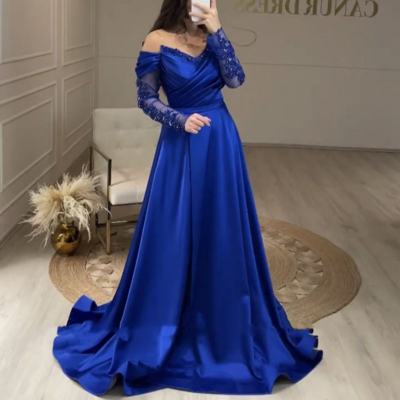 Royal Blue Off Shoulder Evening Dresses 2023 prom Party Beaded Appliques Long Sleeves Elegant A Line Prom Formal Gowns Custom, Lavender
Royal Blue Off Shoulder Evening Dresses 2023 prom Party Beaded Appliques Long Sleeves Elegant A Line Prom Formal Gowns Custom, Lavender