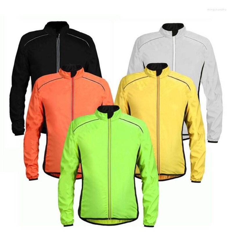Racing Jackets CKAHSBI Windproof Cycling Men Clothing Running Hiking Jersey Bicycle Coat Rain Quick Dry Bike Sports Drying Jacket, H016 white