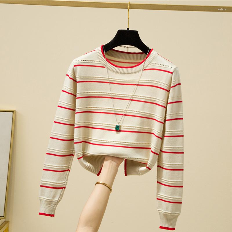 Women's Sweaters Cropped Sweater Women Pullover Striped O-Neck Casual Knitted Long Sleeve Top Korean Style Woman Clothes Sueter Feminino, Apricot red striped
Women's Sweaters Cropped Sweater Women Pullover Striped O-Neck Casual Knitted Long Sleeve Top Korean Style Woman Clothes Sueter Feminino, Apricot red striped