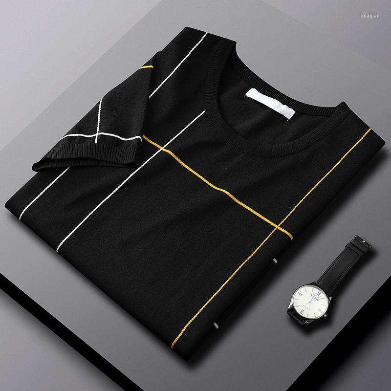 Men's T Shirts Luxury Men Summer Slim Knitted T-shirt 2023 O-neck Short Sleeve Plaid Top Tees Streetwear Social Club Casual Tee T14, Black
Men's T Shirts Luxury Men Summer Slim Knitted T-shirt 2023 O-neck Short Sleeve Plaid Top Tees Streetwear Social Club Casual Tee T14, Black