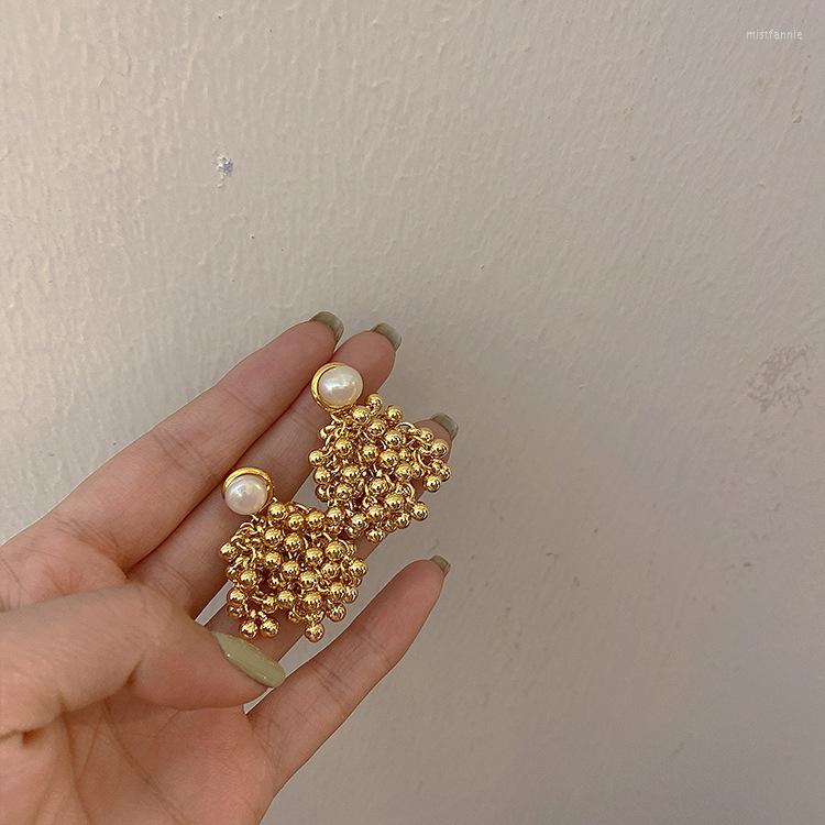 Stud Earrings Retro Pearl Metal Ball Geometric Tassel Female Fashion Personality All-match Niche Temperament High-end Earring Trend
Stud Earrings Retro Pearl Metal Ball Geometric Tassel Female Fashion Personality All-match Niche Temperament High-end Earring Trend