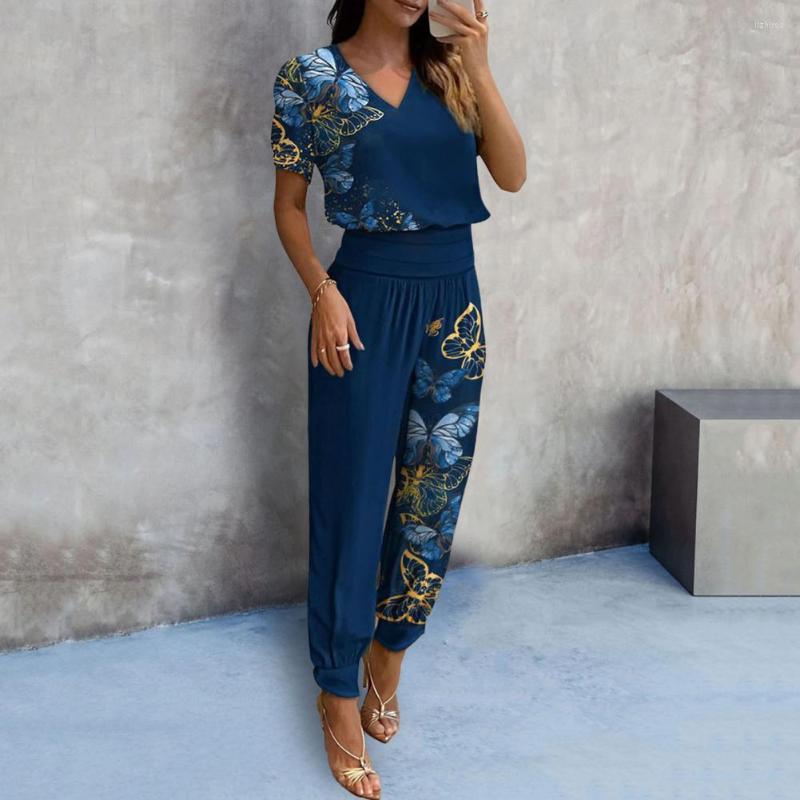 Women' Two Piece Pants 2Pcs/Set Chic T-shirt Set Skin-touching Loose Outfit V-neck Women Summer Top Harem Matching Cool, Black
Women' Two Piece Pants 2Pcs/Set Chic T-shirt Set Skin-touching Loose Outfit V-neck Women Summer Top Harem Matching Cool, Black