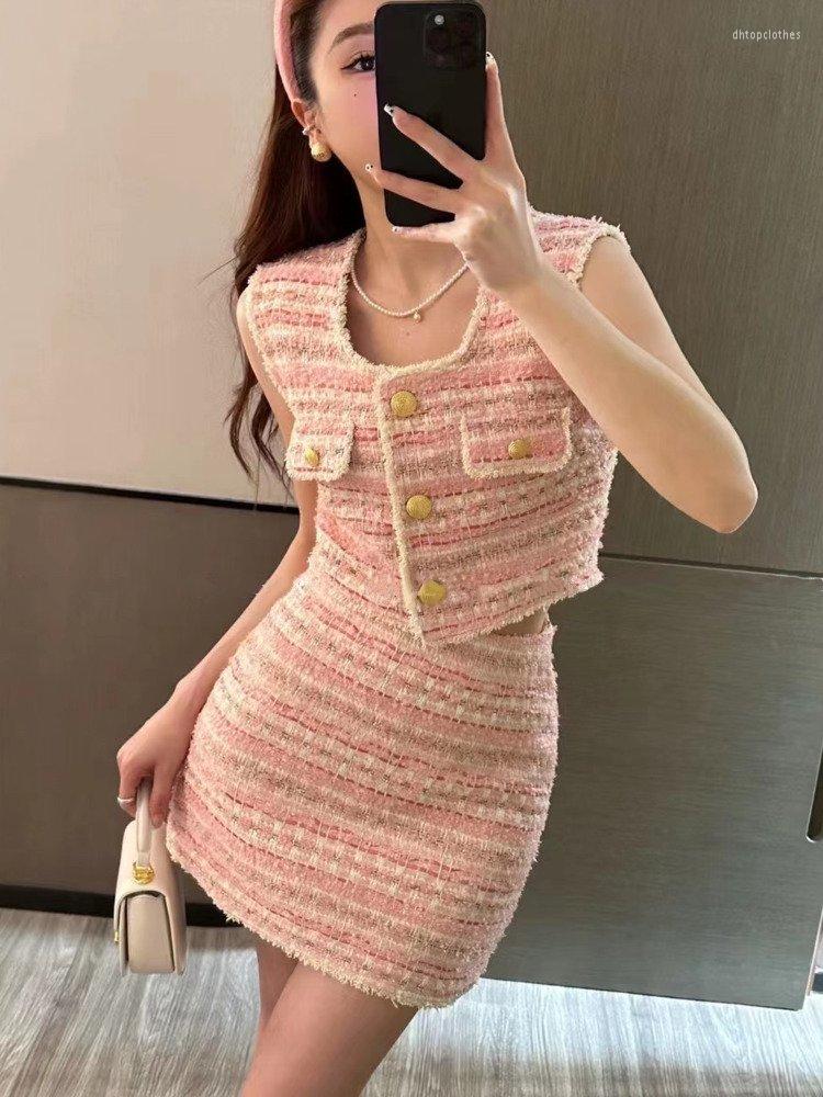 Work Dresses Slim Tweed Two Piece Sets For Women Sexy Tank Crop Top Mini Skirt Suits Female Y2k Streetwear Korean Fashion Outfits High End, Beige
Work Dresses Slim Tweed Two Piece Sets For Women Sexy Tank Crop Top Mini Skirt Suits Female Y2k Streetwear Korean Fashion Outfits High End, Beige