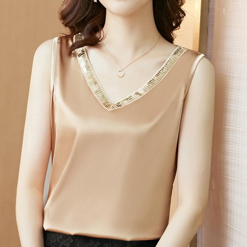 Women's Tanks Silk Tops For Women Satin Tank Top Femme V-Neck Woman Vest Summer Mujer Basic Sleeveless Camis Womens Clothing 2023, Black
Women's Tanks Silk Tops For Women Satin Tank Top Femme V-Neck Woman Vest Summer Mujer Basic Sleeveless Camis Womens Clothing 2023, Black