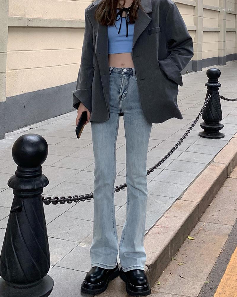 Women' Jeans Light Blue High Waist Flare Women Korean Harajuku Retro Stretch Long Pants Slim Body-Con Female Horn Fashion Trouser
Women' Jeans Light Blue High Waist Flare Women Korean Harajuku Retro Stretch Long Pants Slim Body-Con Female Horn Fashion Trouser