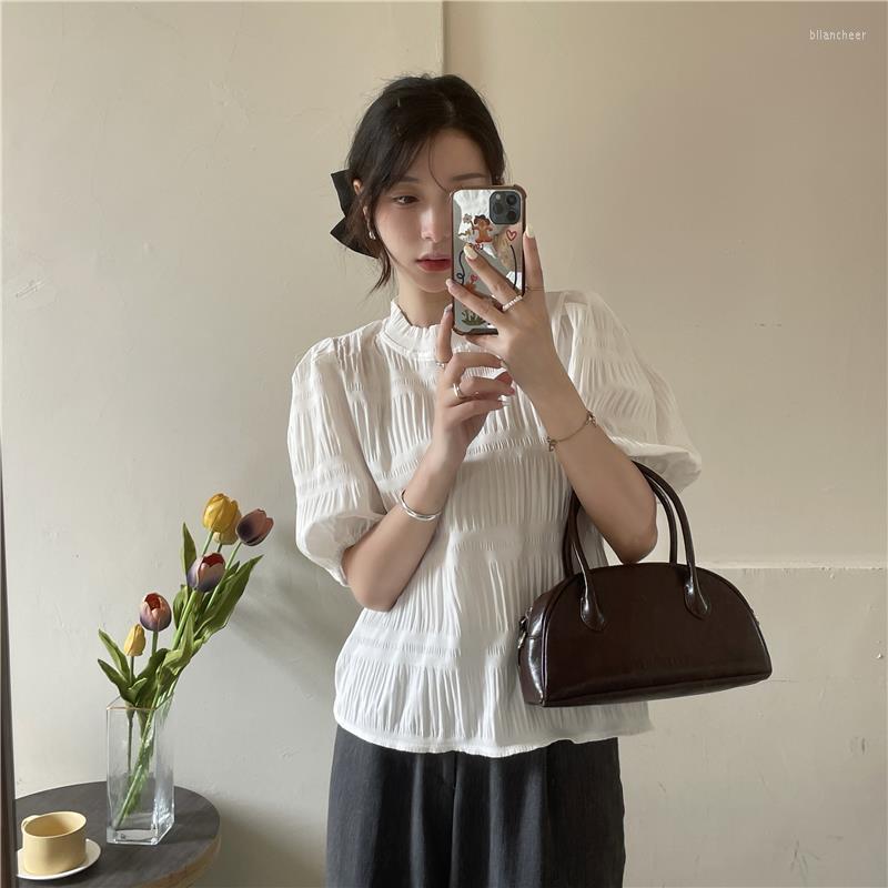 Women' Blouses DUOFAN Fashion Pleated Short Sleeve Shirts 2023 Summer Korean Women Puff Tops All-match Casual O Neck, Black
Women' Blouses DUOFAN Fashion Pleated Short Sleeve Shirts 2023 Summer Korean Women Puff Tops All-match Casual O Neck, Black