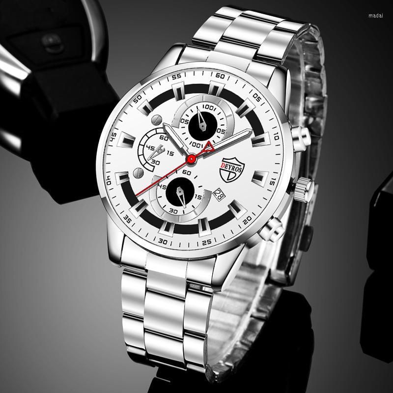 Wristwatches Luxury Fashion Men's Mens Business Stainless Steel Quartz Watches Calendar Date Luminous Clock Men Leather Watch, Leather gold black 
Wristwatches Luxury Fashion Men's Mens Business Stainless Steel Quartz Watches Calendar Date Luminous Clock Men Leather Watch, Leather gold black